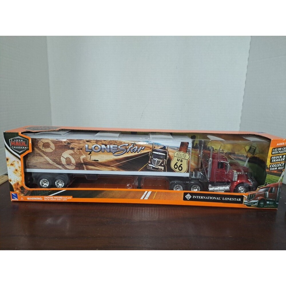 Long Haul Trucker International Lonestar Truck And Trailer 1:43 Scale Die...